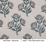 Block Printed Boho Linen Fabric for Cushions – Baelpatra