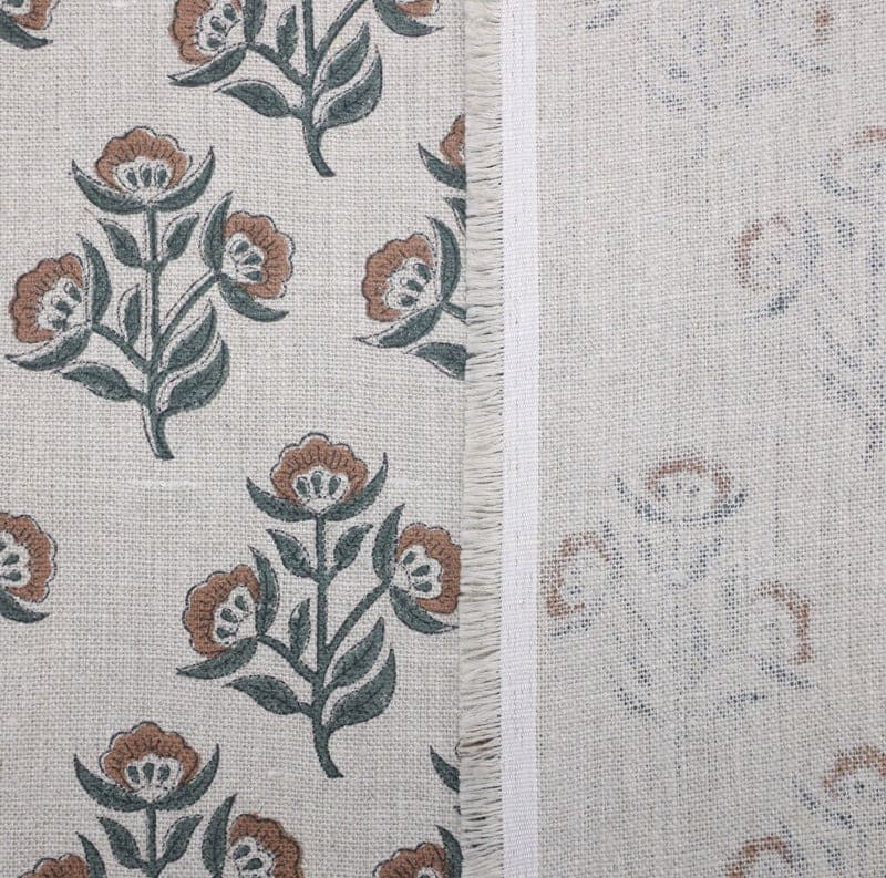 Block Printed Boho Linen Fabric for Cushions – Baelpatra
