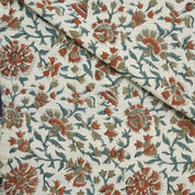 Block Printed Viscose Linen Fabric Pillows Couch Covers - Pushplata