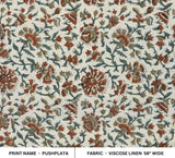 Block Printed Viscose Linen Fabric Pillows Couch Covers - Pushplata