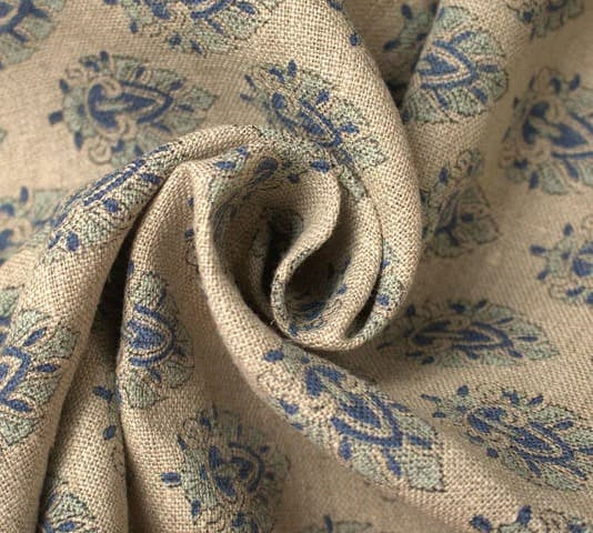 BlockPrintedBlueGreenFloralBohoLinenThrowFabric-BetelLeaf_3.jpg