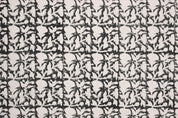Block Printed Duck Canvas Black Beige Floral Fabric – Midnight