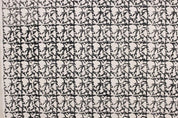 Block Printed Duck Canvas Black Beige Floral Fabric – Midnight