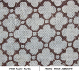 Block Printed Gray Brown Boho Throw Linen Fabric – Paheli