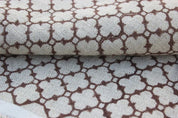 Block Printed Gray Brown Boho Throw Linen Fabric – Paheli