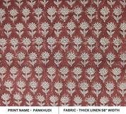 Block Printed Maroon Floral Boho Throw Cushion Fabric – Pankhudi