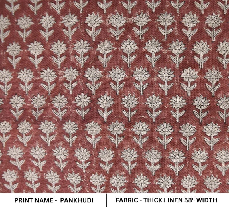Block Printed Maroon Floral Boho Throw Cushion Fabric – Pankhudi