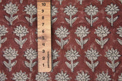 Block Printed Maroon Floral Boho Throw Cushion Fabric – Pankhudi