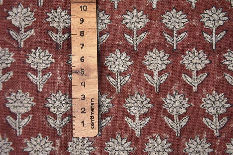 Block Printed Maroon Floral Boho Throw Cushion Fabric – Pankhudi