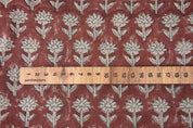Block Printed Maroon Floral Boho Throw Cushion Fabric – Pankhudi