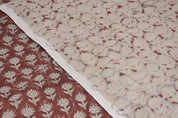 Block Printed Maroon Floral Boho Throw Cushion Fabric – Pankhudi