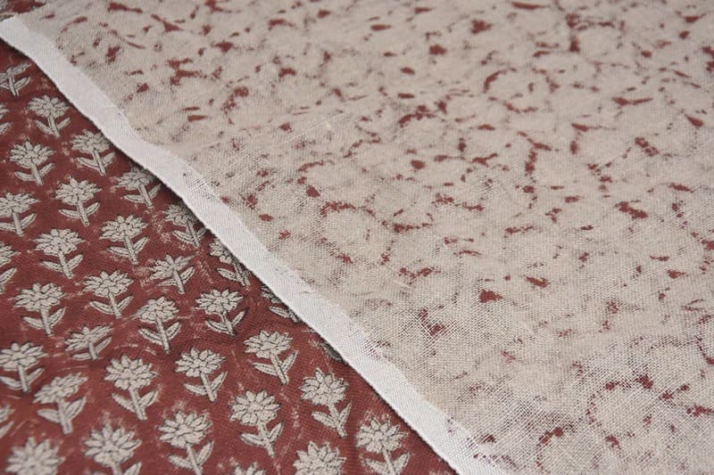 Block Printed Maroon Floral Boho Throw Cushion Fabric – Pankhudi