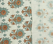 Block Printed Pure Linen Fabric for Curtains & Home Decor – Kusum