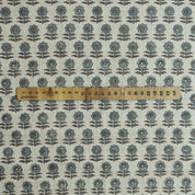 Blue Block Printed Floral Boho Pillow & Cushion Fabric – Anamika