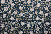 Blue & Green Floral Handcraft Duck Canvas Fabric – Amrit Vela
