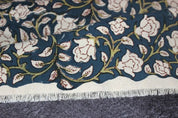 Blue & Green Floral Handcraft Duck Canvas Fabric – Amrit Vela