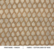 Hand Block Print Linen Pillow Brown Floral Fabric -Panchi