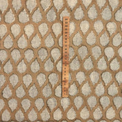 Hand Block Print Linen Pillow Brown Floral Fabric -Panchi
