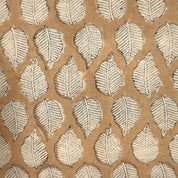 Hand Block Print Linen Pillow Brown Floral Fabric -Panchi