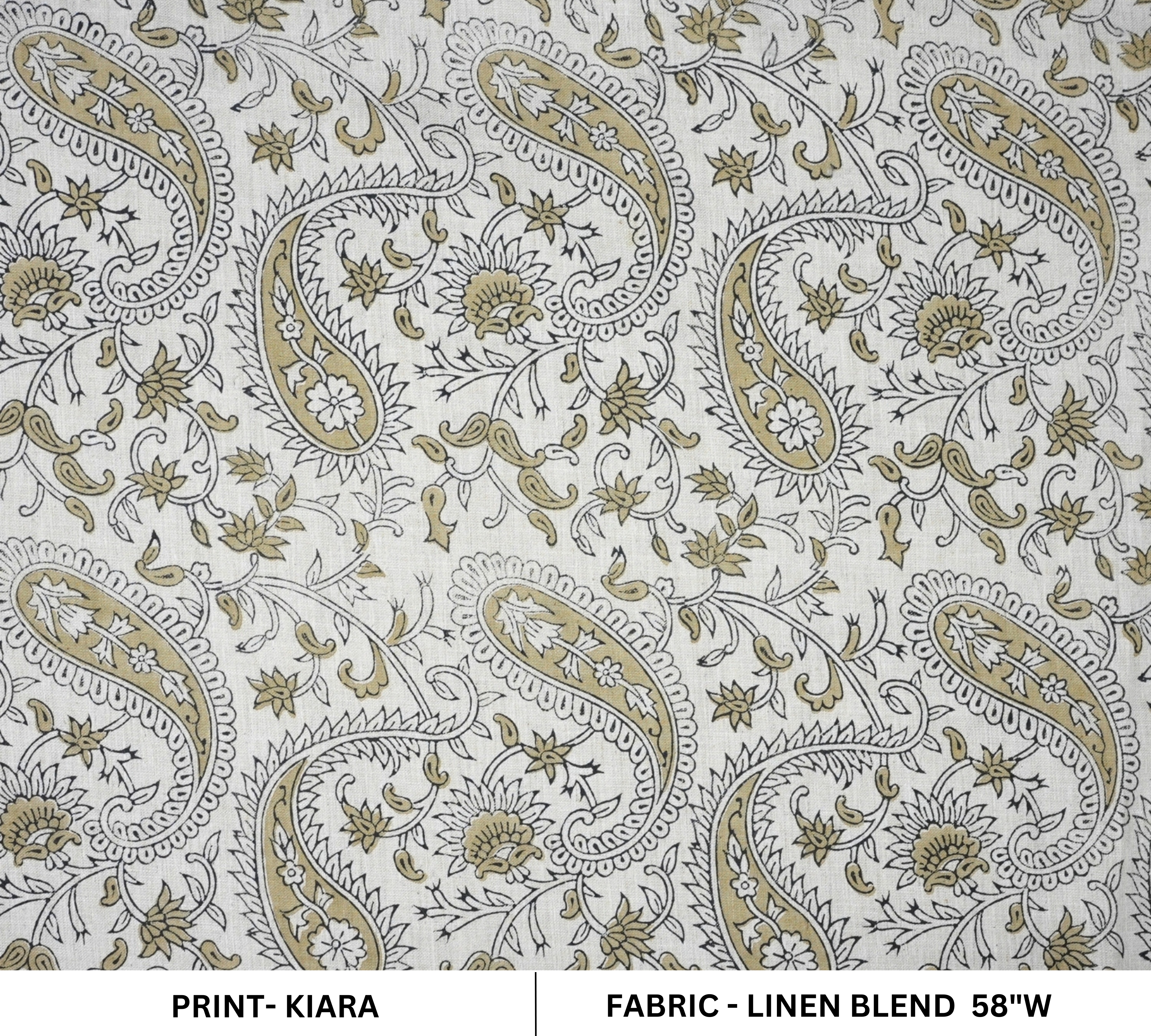 Linen Blend Soft Fabric with Brown Floral Leaf Print – Kiara Boho Design