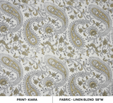 Handmade Linen Blend Block Printed Soft Fabric with Brown Floral Leaf Print – Kiara Design