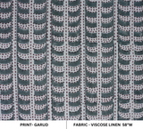 Handcrafted Block Printed Floral Gray Linen Fabric Garud Design for Drapes & Curtains