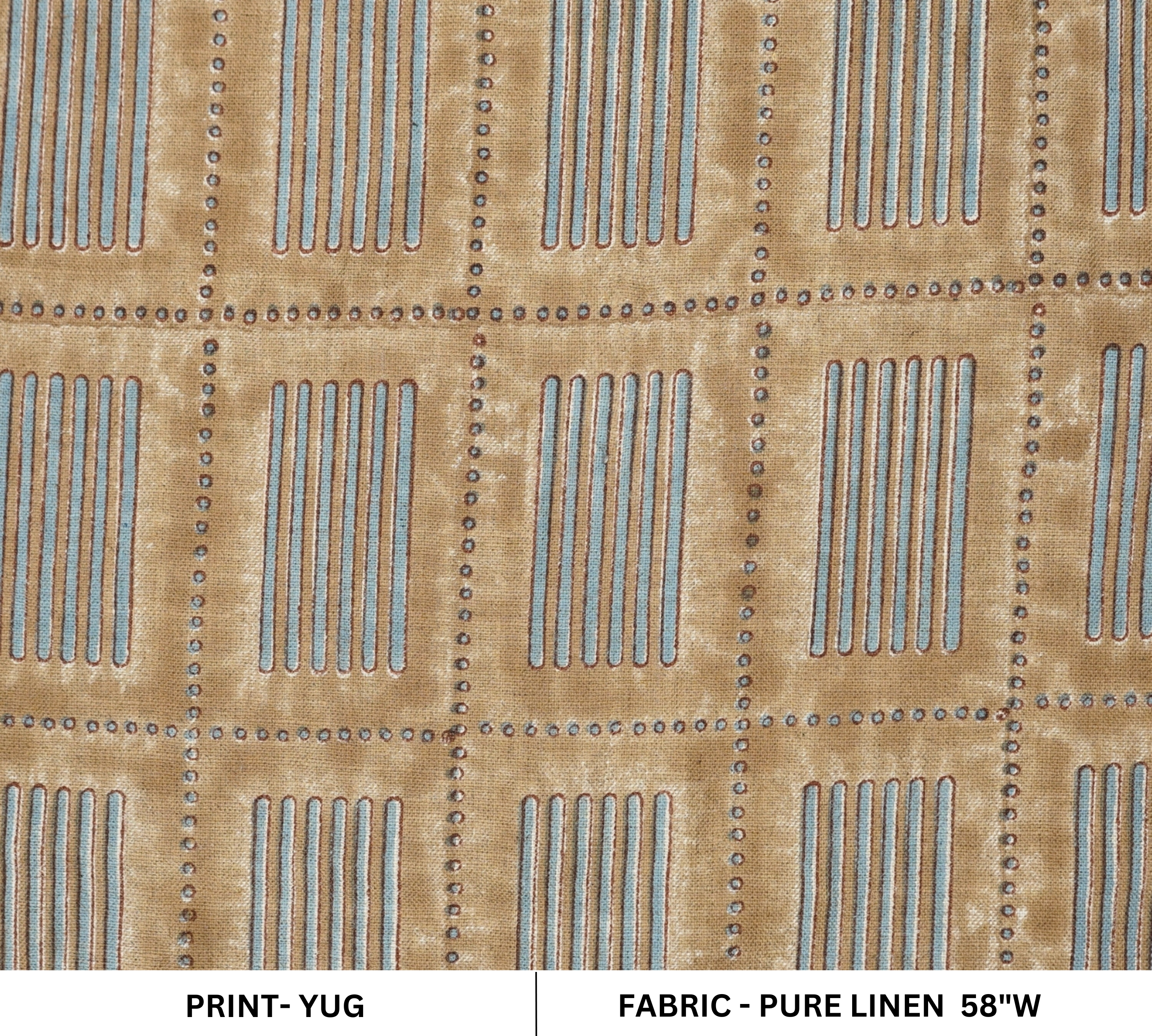 Handmade Brown Floral Pure Linen Boho Fabric Mediumweight & Stylish Home Decor – Yug Design