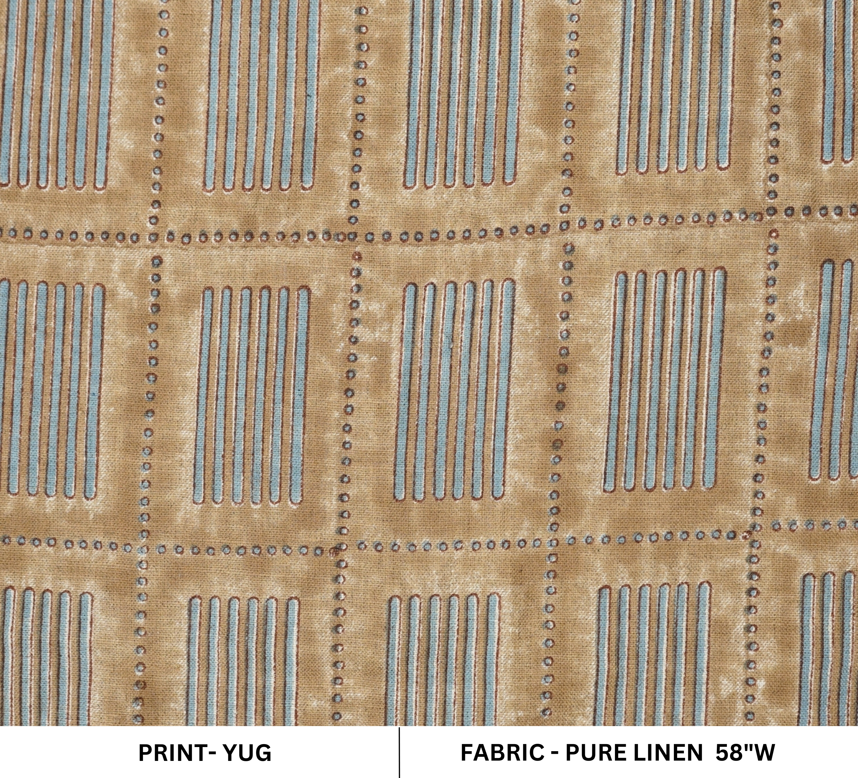 Handmade Brown Floral Pure Linen Boho Fabric Mediumweight & Stylish Home Decor – Yug Design