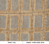 Handmade Brown Floral Pure Linen Boho Fabric Mediumweight & Stylish Decor – Yug Design