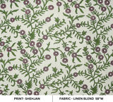 Indian Hand Block Printed Soft Fabric Green & Pink Floral on Linen Blend - Shehjan