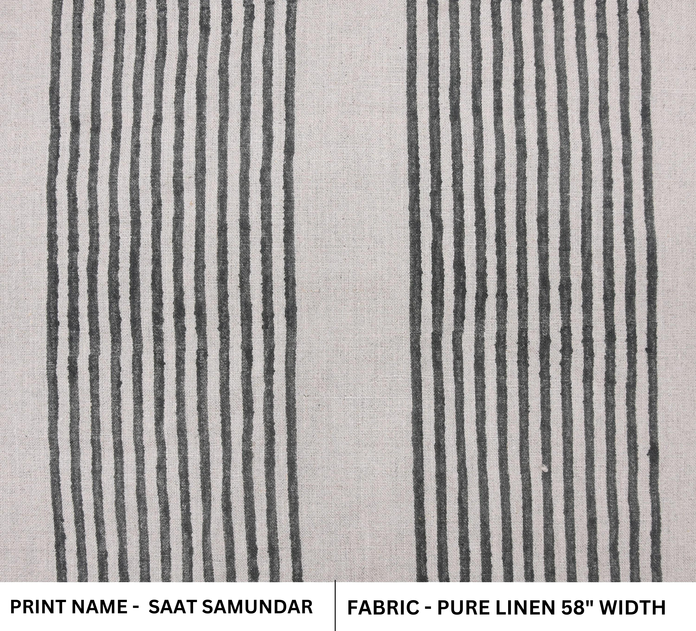 Pure Linen 58"Wide, block print fabric, upholstery, Modern fabric, Handloom Linen by yard, farmhouse pillow covers- Ziba