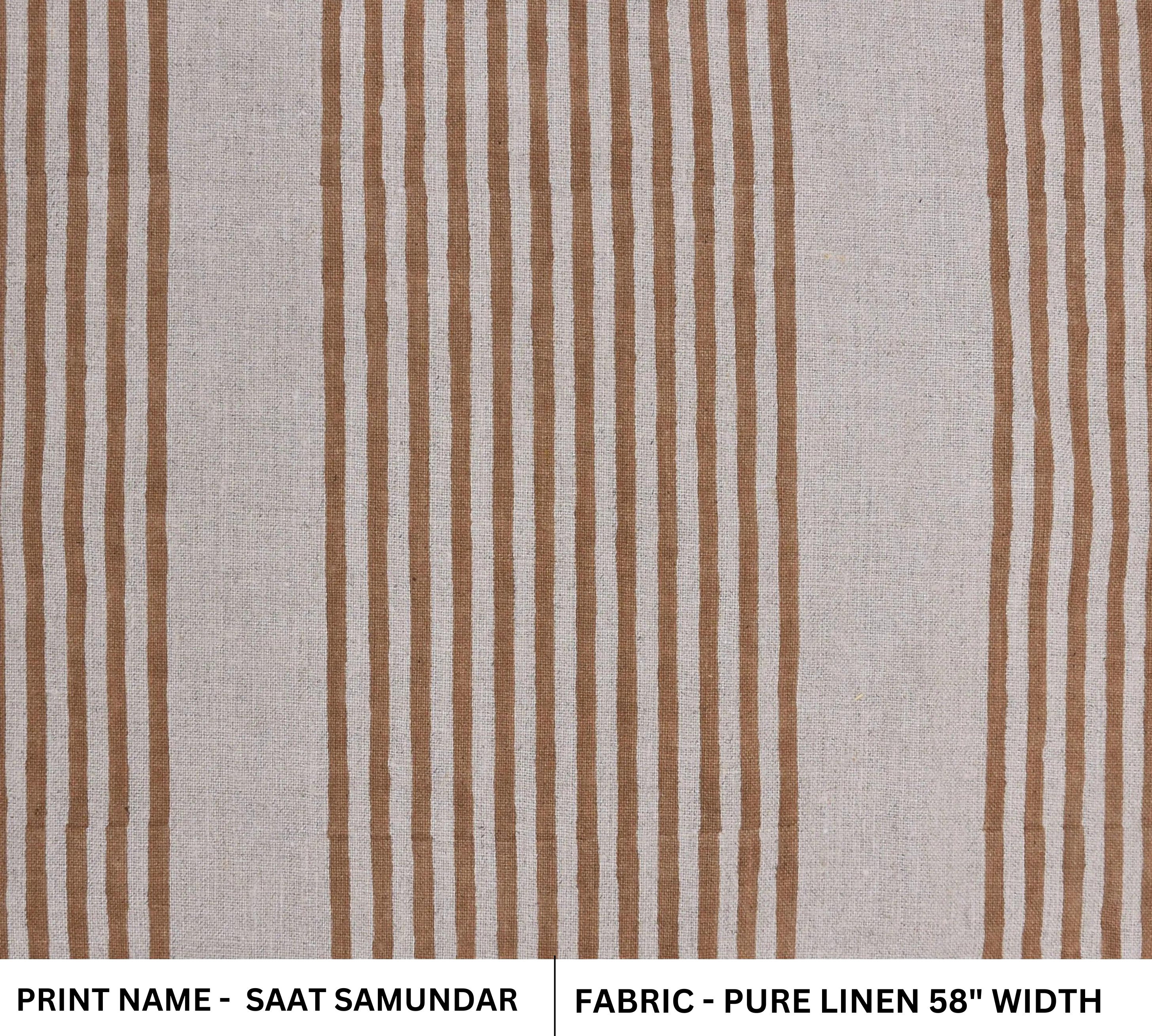 Natural pure Linen 58" Wide block print fabric, upholstery, Modern fabric, Handloom Linen by yard, Pillow covers - Ziba