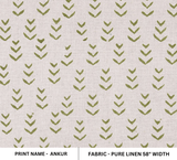 Handmade Block Print Beige visceous Linen Fabric For Curtain - Ankur