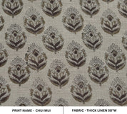 Craft made Hand Block print Thick Linen Fabric -Chui Mui
