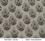 Craft made Hand Block print Thick Linen Fabric - Chui Mui
