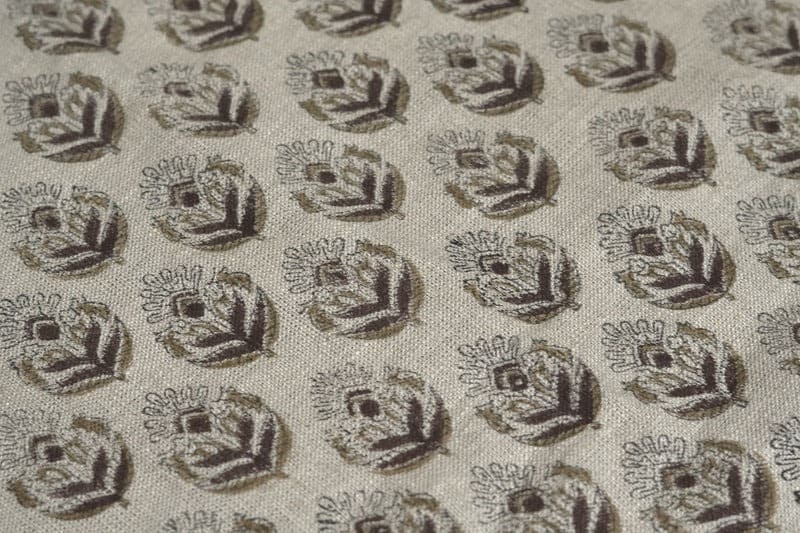 Craft made Hand Block print Thick Linen Fabric -Chui Mui