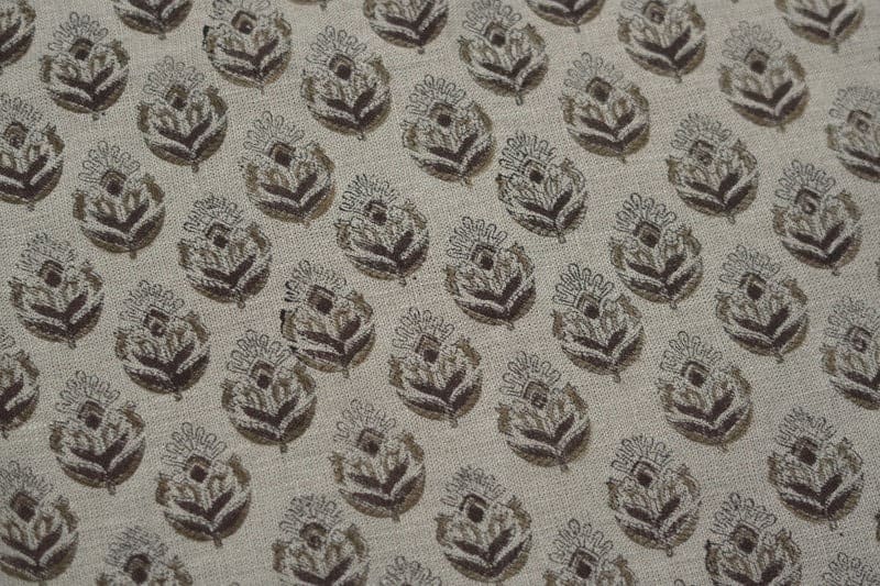Craft made Hand Block print Thick Linen Fabric -Chui Mui