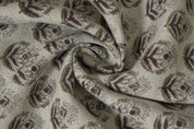 Craft made Hand Block print Thick Linen Fabric -Chui Mui