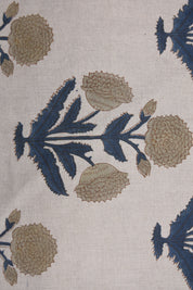 Hand block window curtains, pure linen 58" W, Indian fabric, sofa cushion fabric, home décor, traditional fabric, linen fabric - BADSHAH