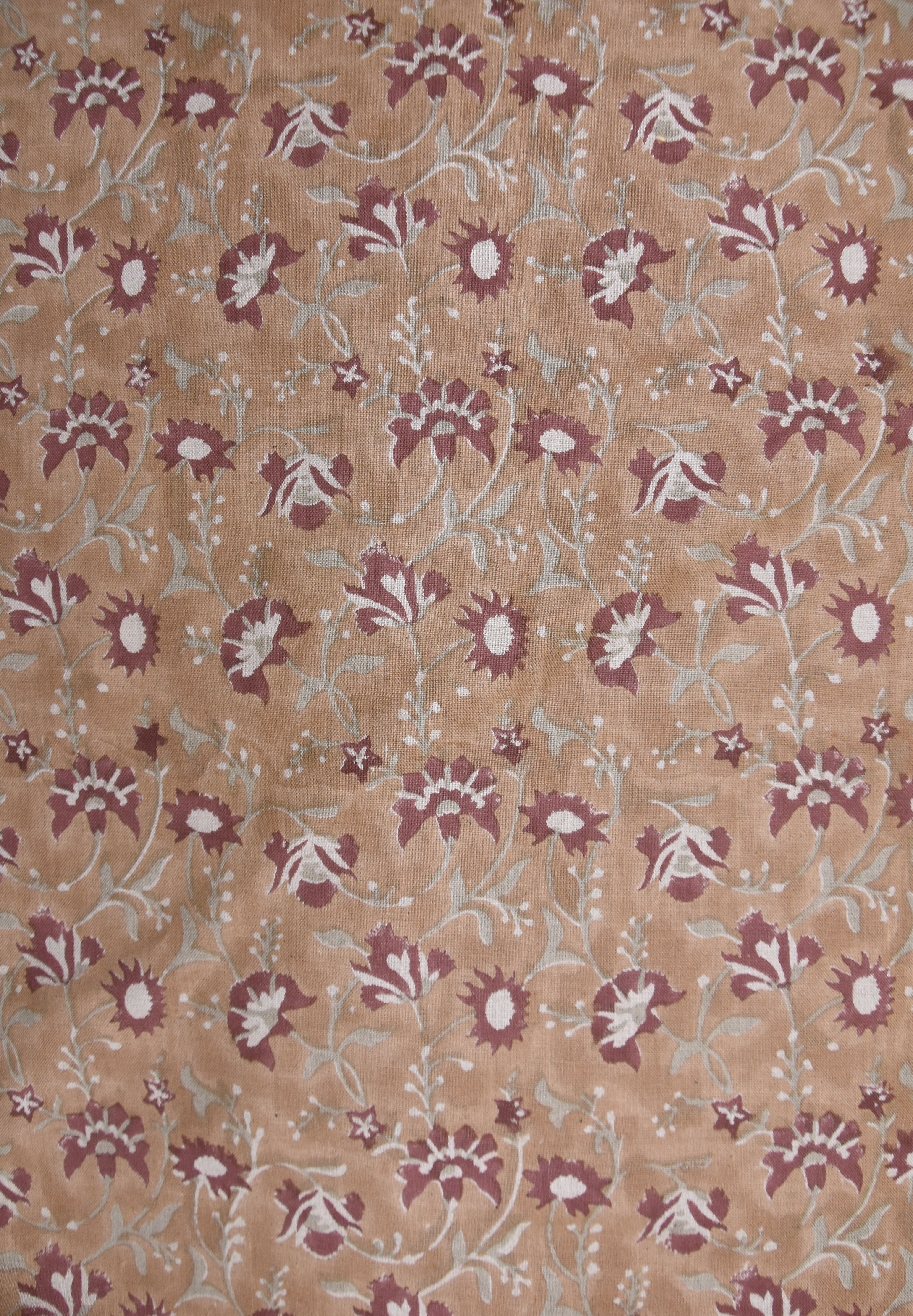 Hand block print pure linen 58" wide, handloom Indian fabric , floral pillow print, upholstery, linen by yard - NAAYAB