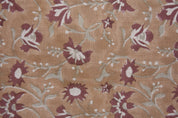 Hand block print pure linen 58" wide, handloom Indian fabric , floral pillow print, upholstery, linen by yard - NAAYAB