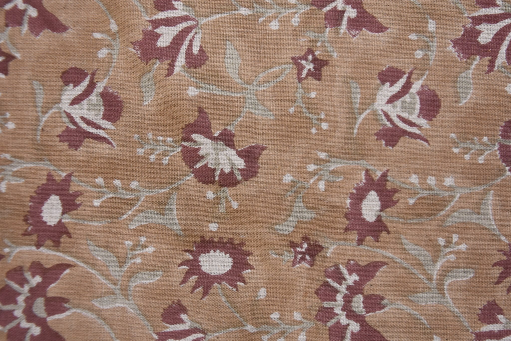 Hand block print pure linen 58" wide, handloom Indian fabric , floral pillow print, upholstery, linen by yard - NAAYAB