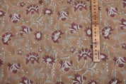 Hand block print pure linen 58" wide, handloom Indian fabric , floral pillow print, upholstery, linen by yard - NAAYAB