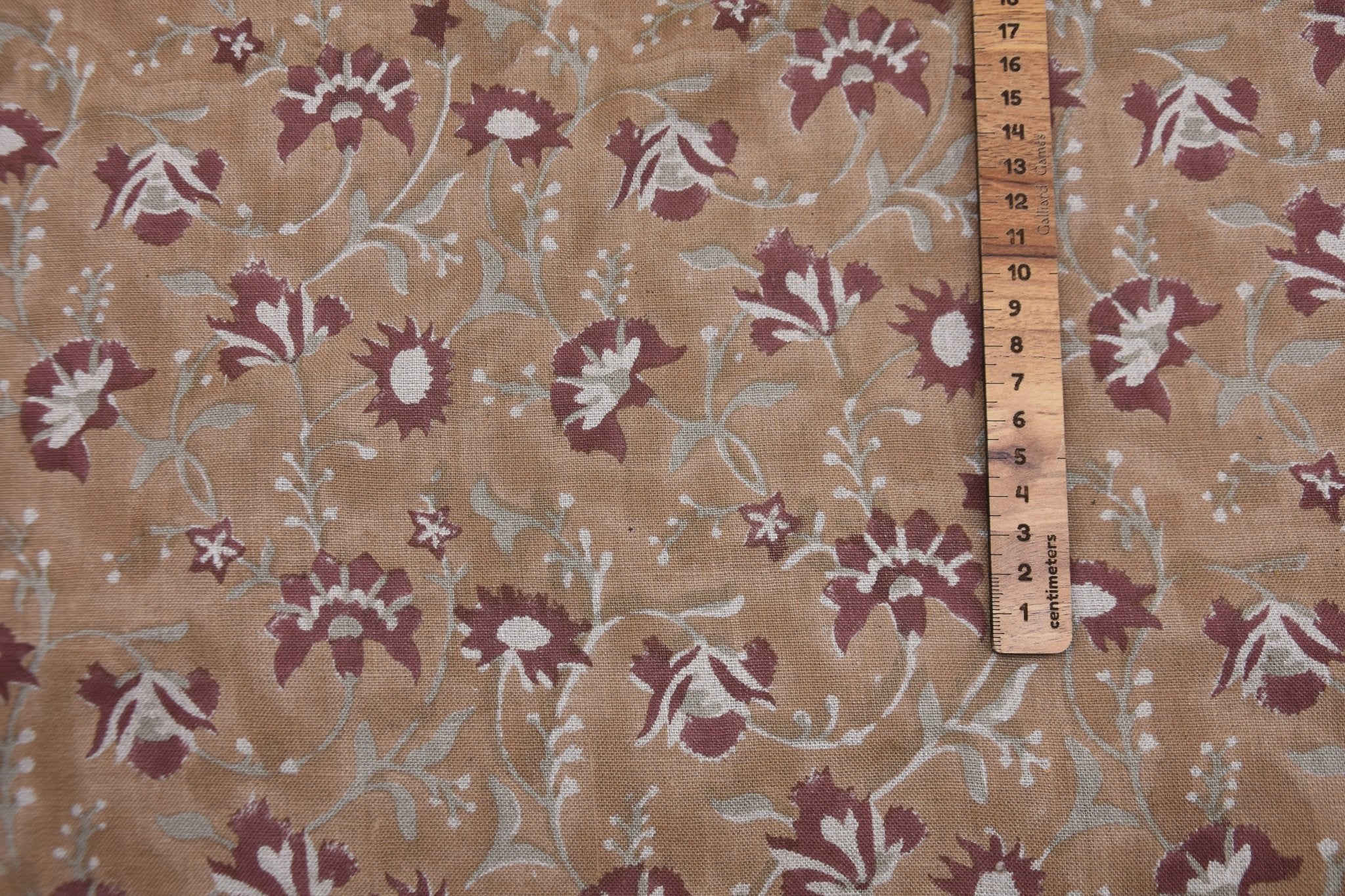 Hand block print pure linen 58" wide, handloom Indian fabric , floral pillow print, upholstery, linen by yard - NAAYAB