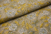 Pure Linen 58" Wide, block print fabric, fabric pillows and cushions, printed curtains, Indian fabric, linen fabric - RAMESHWARAM