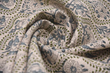 Hand Block Printed Pure Linen Fabric for Bedroom Curtains - Amarbel Design