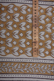Block print fabric, linen fabric pillows and cushions, pure linen 58" wide, printed curtains, Indian block print fabric - TITLEE BORDER
