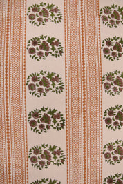 Duck canvas 50" wide, floral handmade art, cushion fabric, block print fabric, decorative cushions - ANARKALI BORDER