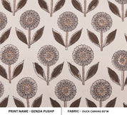 Block Print Duck Canvas Genda Pushp Floral Fabric