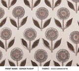 Block Print Duck Canvas Genda Pushp Floral Fabric